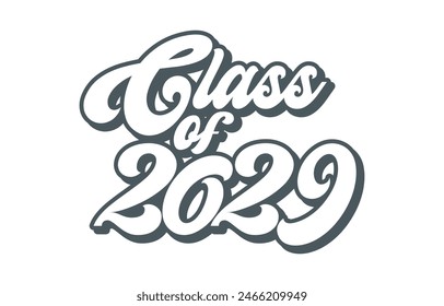Class of 2029 typography design vector. Text for design, congratulation event, T-shirt, party, high school or college graduate. Editable class of 2029 typography	