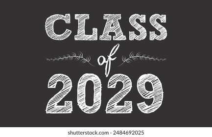 Class of 2029 typography design vector. Text for design, congratulation event, T-shirt, party, high school or college graduate. Editable class of 2029 typography	