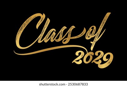 Class of 2029 typography design vector. Text for design, congratulation event, T-shirt, party, high school or college graduate. Editable class of 2029 typography design