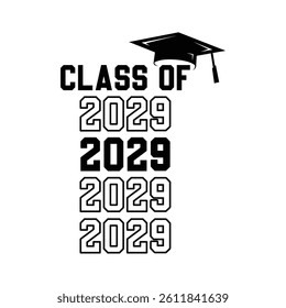Class of 2029 typography design vector	