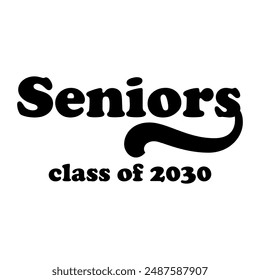 Clase de diseño 2030, Vector de texto imprimible del diseño de la camiseta de la universidad	