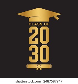 Class of 2030 design, College t-shirt design printable text vector	