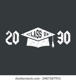 Class of 2030 design, College t-shirt design printable text vector	