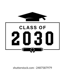 Class of 2030 design, College t-shirt design printable text vector	
