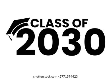 Class Of 2030 graduation announcement graduation cap tassel