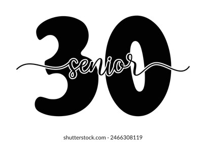 Class of 2030 typography design vector. Text for design, congratulation event, T-shirt, party, high school or college graduate. Editable class of 2030 typography design