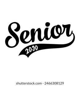 Class of 2030 typography design vector. Text for design, congratulation event, T-shirt, party, high school or college graduate. Editable class of 2030 typography design