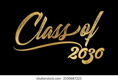 Classe de 2030 vetor de design tipográfico. Texto para design, evento de congratulação, camiseta, festa, ensino médio ou pós-graduação da faculdade. Classe editável de design tipográfico 2030