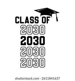 Class of 2030 typography design vector