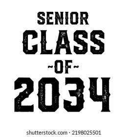 Class Of 2034 Vector, T shirt Design White Background 