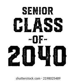 Class Of 2040 Vector, T shirt Design White Background 