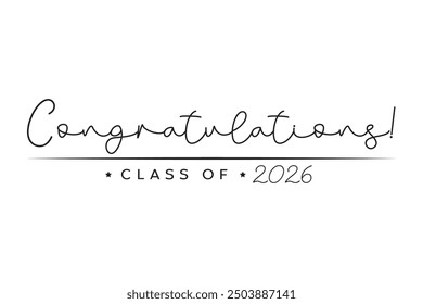 Class of 2050. Stylized calligraphic inscription Class of 2050. in one line.