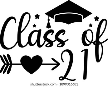 Class Of 21, School Graduate Vector File