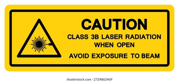 Zeichen für Laserstrahlung der Klasse 3B, Vektorgrafik, einzeln auf weißem Hintergrund. EPS10