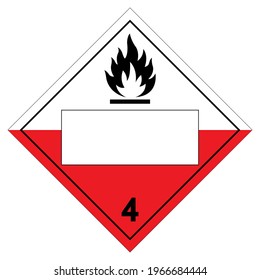 Class 4 Blank Spontaneously Combustible Symbol Sign, Vector Illustration, Isolate On White Background Label. EPS10