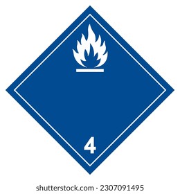 Class 4 Dangerous When Wet Symbol Sign, Vector Illustration, Isolate On White Background Label. EPS10