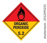 Class 5 Hazardous HAZMAT Material Label IATA Transportation Organic Peroxides