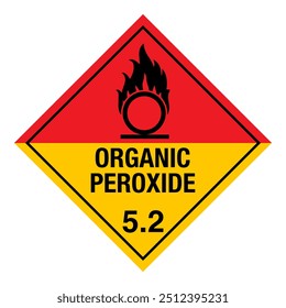 Classe 5 Rótulo de material perigoso HAZMAT Transporte IATA Peróxidos orgânicos