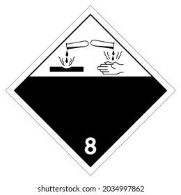 Class 8 Corrosive Symbol Sign, Vector Illustration, Isolate On White Background Label .EPS10