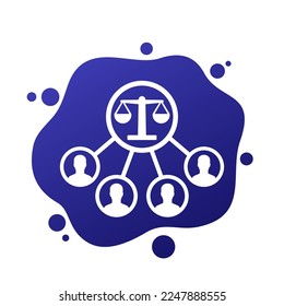 class action or collective lawsuit vector icon