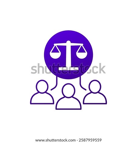 class action lawsuit icon, collective legal case