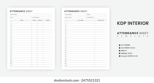 Class Attendance Sheet Printable, Yoga and Pilates Teacher Template, Custom Classroom Form