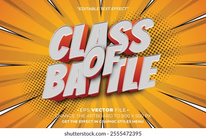 Class Of Battle 3d text effect editable effect