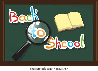 Class Board Back To School Education Banner Flat Vector Illustration