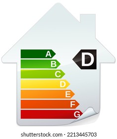 Class D building energy efficiency sticker (metal reflection)	
