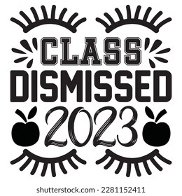 Klasse entlassen 2023 T-Shirt-Design-Vektordatei