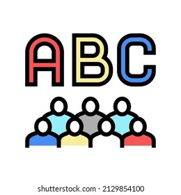 class english color icon vector. class english sign. isolated symbol illustration