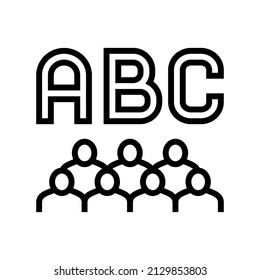 class english line icon vector. class english sign. isolated contour symbol black illustration