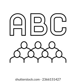 class english line icon vector. class english sign. isolated contour symbol black illustration