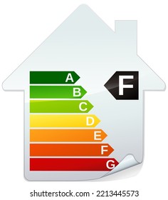 Class F building energy efficiency sticker (metal reflection)	
