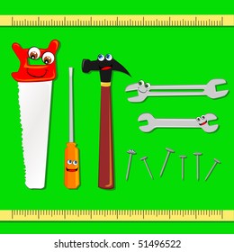 Class of funny tools for bricolage, vector