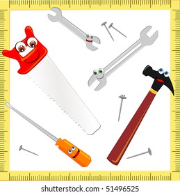 Class of funny tools for bricolage, vector