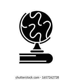 Class globe black icon, concept illustration, vector flat symbol, glyph sign.