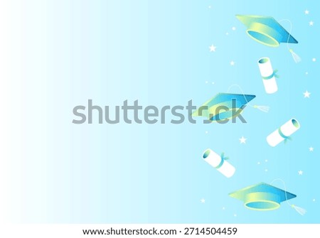 Class of graduation banner template with empty copy space. Congratulations graduates celebration design for college, high school, university