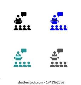 Grupo de clases de individuos dibujados, icono del profesor.
