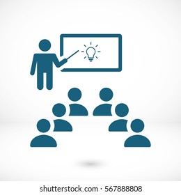 Class group, teacher icon stock vector illustration