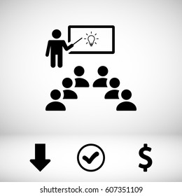 Class group, teacher icon stock vector illustration