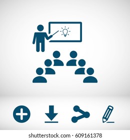 Class group, teacher icon stock vector illustration