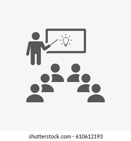 Class group, teacher icon stock vector illustration