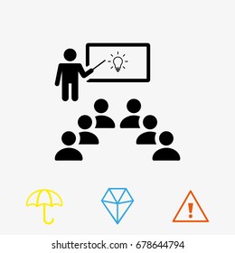 Class group, teacher icon stock vector illustration
