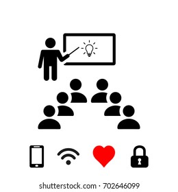 Class group, teacher icon stock vector illustration