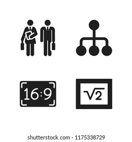 class icon. 4 class vector icons set. hierarchical structure, blackboard and teachers icons for web and design about class theme