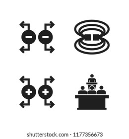 class icon. 4 class vector icons set. magnet, magnetic field and university class icons for web and design about class theme