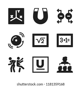 class icon. 9 class vector icons set. underline, school bell and blackboard icons for web and design about class theme