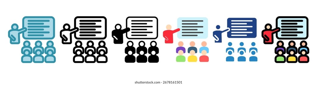 Icono de clase Icono de mini ilustración. Uso Para El Concepto Moderno, Impresión, Ui, Ux Kit, Web Y Desarrollo De App. Vector Relacionado Con La Oficina, La Educación, El Examen Y Más