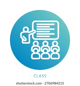 Icono de clase Icono de mini ilustración. Uso Para El Concepto Moderno, Impresión, Ui, Ux Kit, Web Y Desarrollo De App. Vector Relacionado Con La Oficina, La Educación, El Examen Y Más